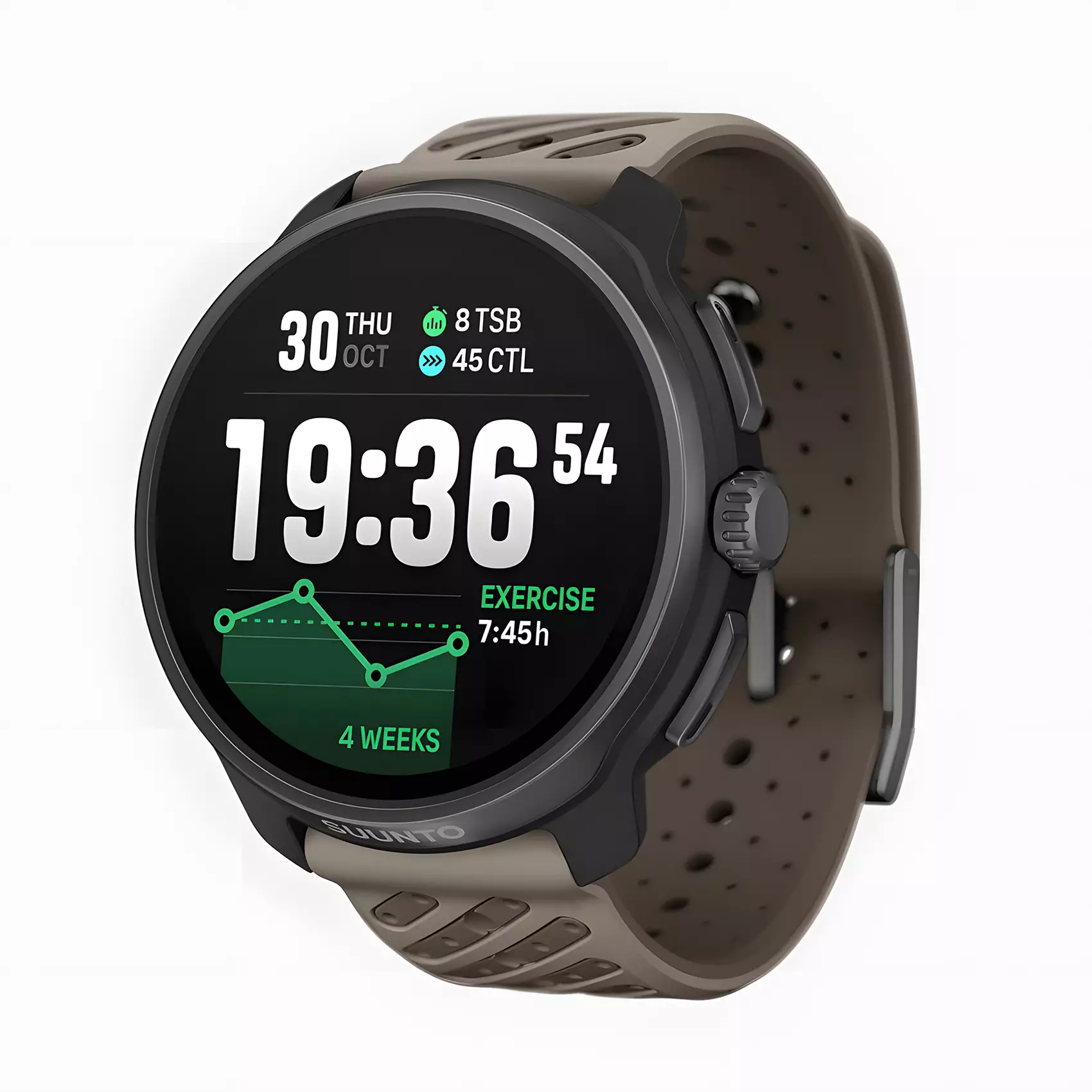 Suunto Race 2 - Jam Tangan Unisex - Dark Brushed Titanium Striped Two-Tone Trail Gray Silicone Strap - SS051203000