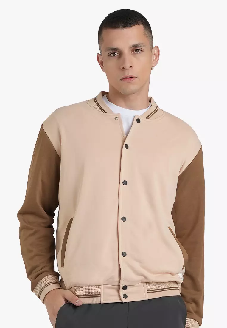 Buy INSPI Varsity Jacket Textured Light Khaki and Mocha 2024 Online ...