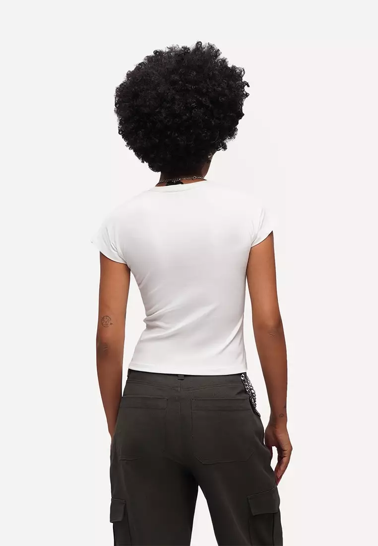 Capped Sleeve Slim T-Shirt