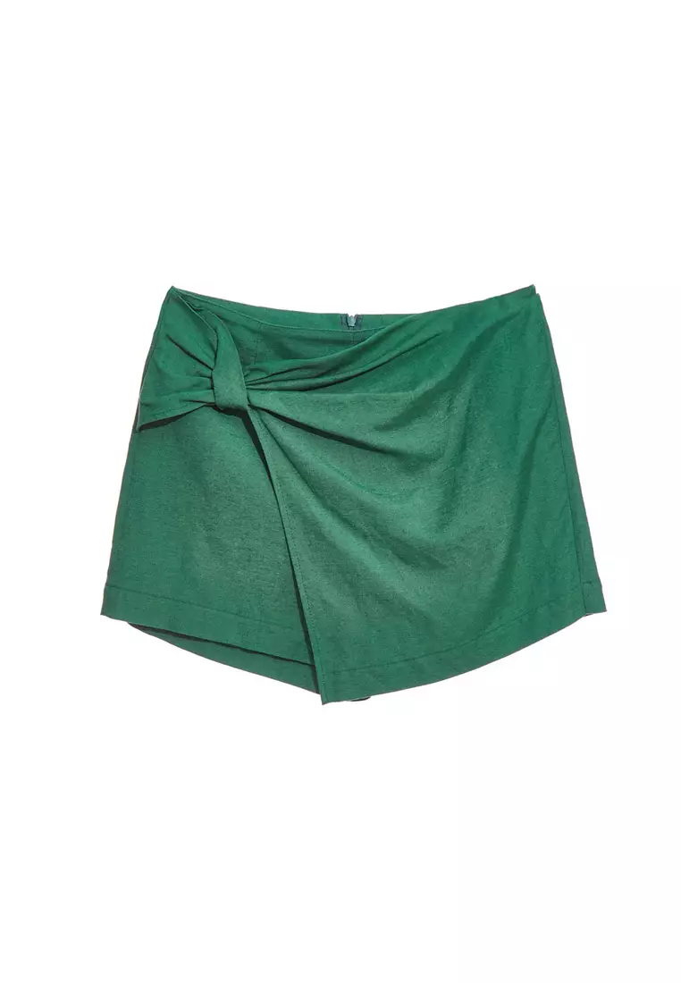 Side Knot Asymmetrical Skorts