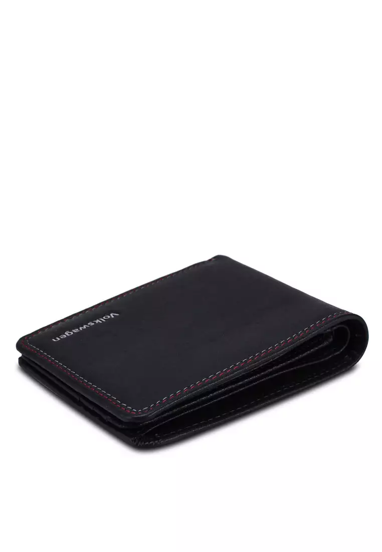 Men's RFID Genuine Leather Bi Fold Center Flap Short Wallet