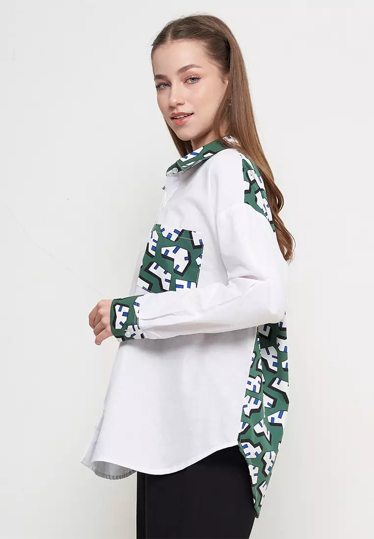 KLA - Kemeja Casual Wanita Poppy White