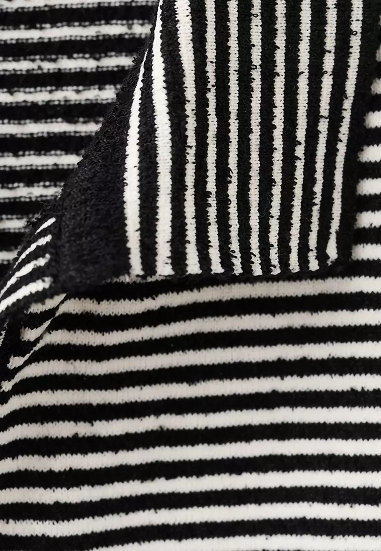 Striped Polo-Neck Sweater