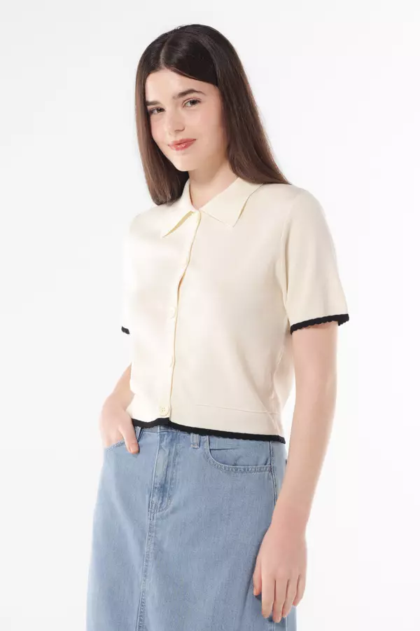 MINIMAL - Ranisyme - Atasan Rajut Crop - White Colour White