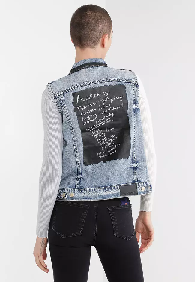 Jual Desigual Filadelfia Animal Print Denim Jacket Original 2025