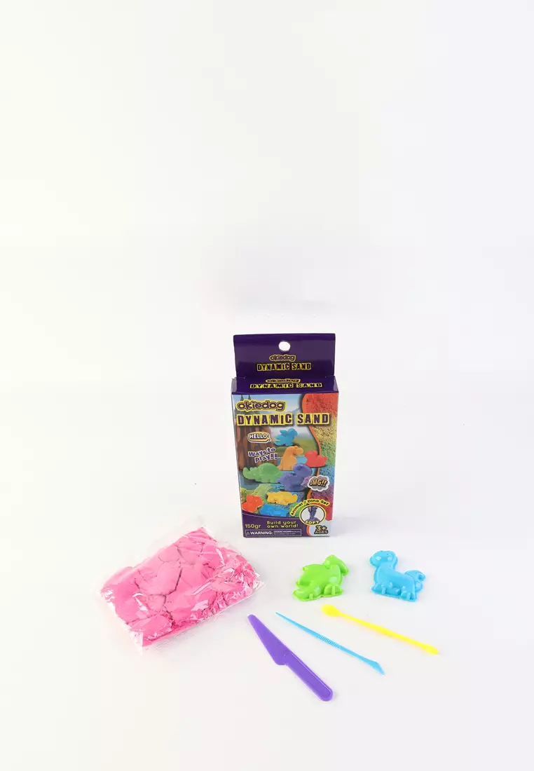 Okiedog Dynamic sand dino set (150g) - Mainan Pasir Anak