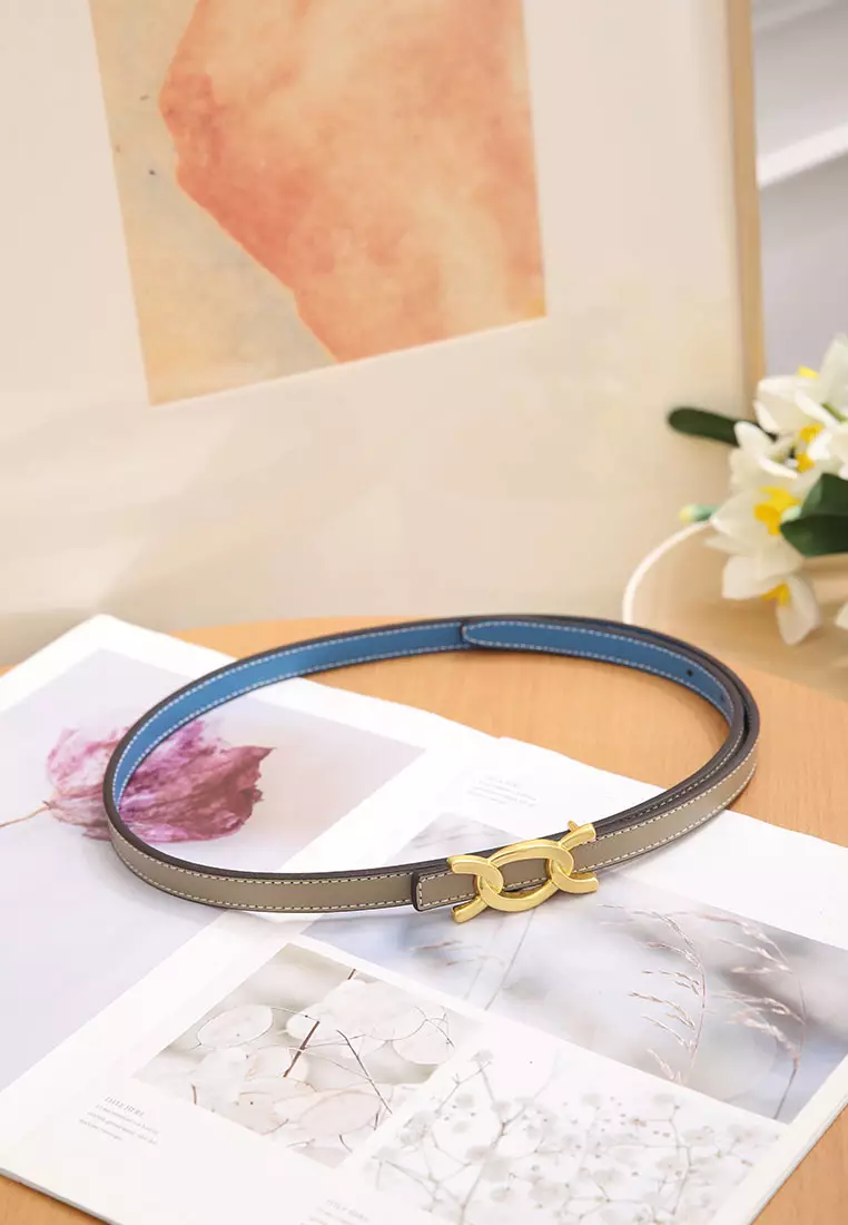 GYKACO ALDEN Khaki Blue - Ikat Pinggang Wanita - Fashion Belt / Sabuk