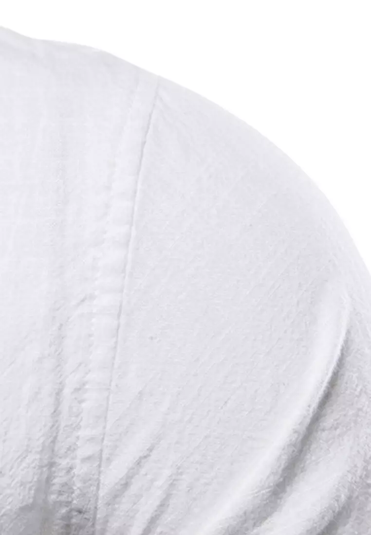 Slim Cotton-Flax Long Sleeve Shirt AX71