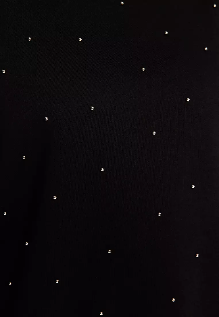 Plus Size Staple Detail Thick Knitted Sweatshirt