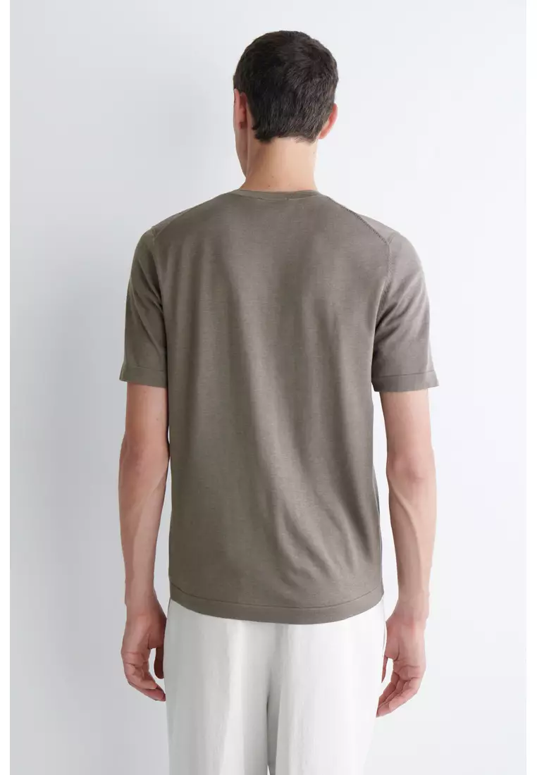 SLIM KNITTED SILK T-SHIRT