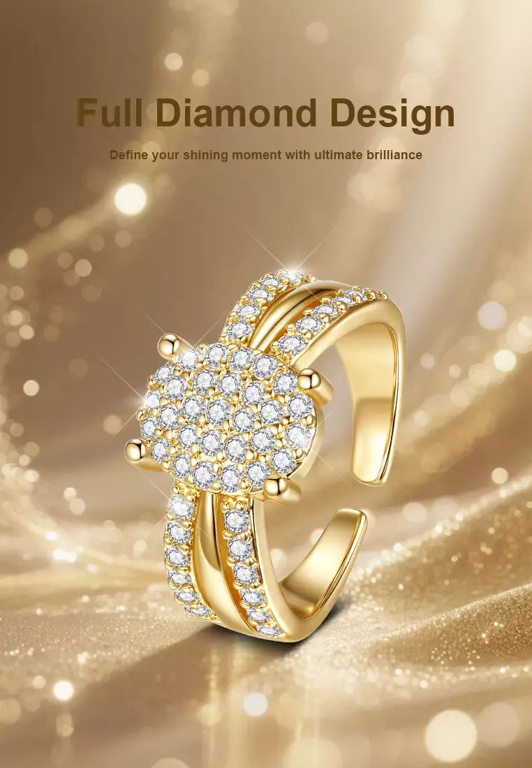 Cincin Wanita R035 Titanium Anti Luntur Free Size Perhiasan