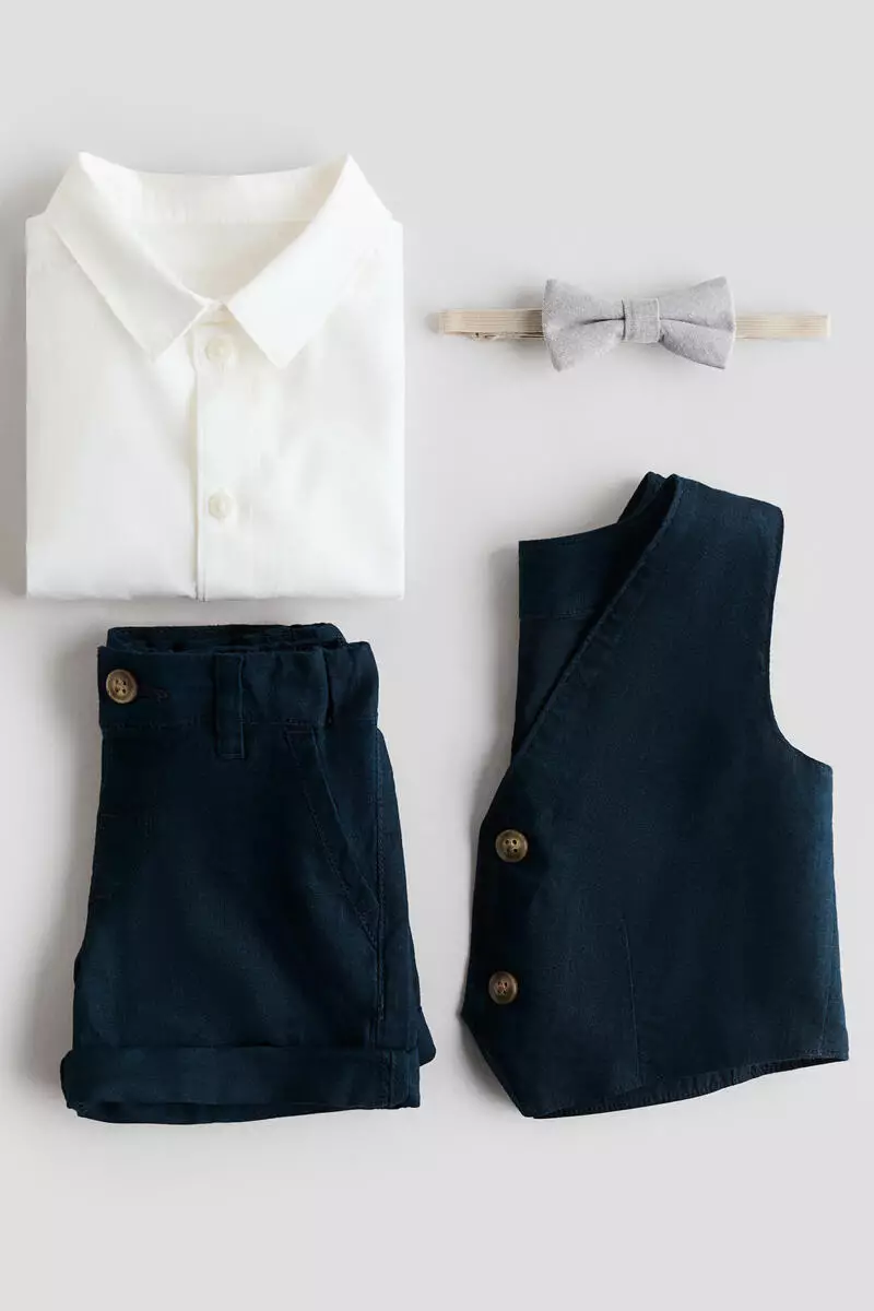 4-piece linen-blend dressy set