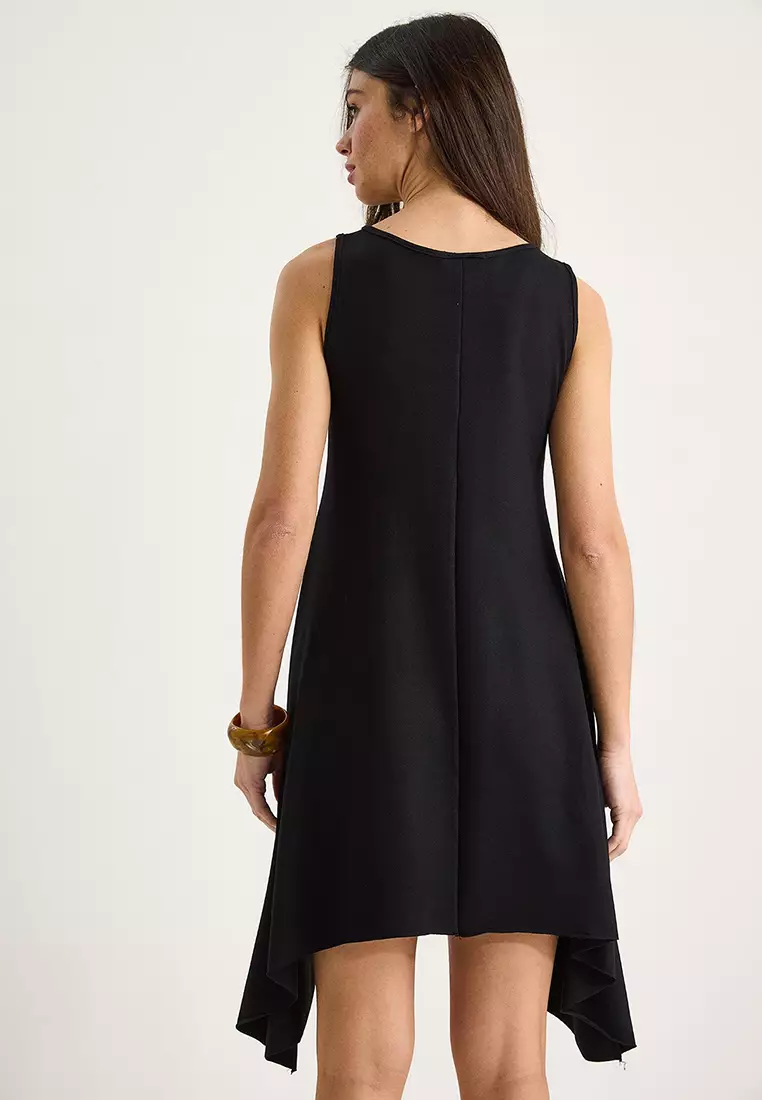 Women's Asymmetrical Cut Thick Strap Comfortable Summer Modal Dress 4034 60284053