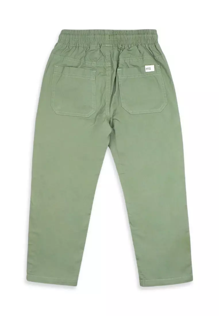 Boys Twill Jogger Pants with Embroidery Details