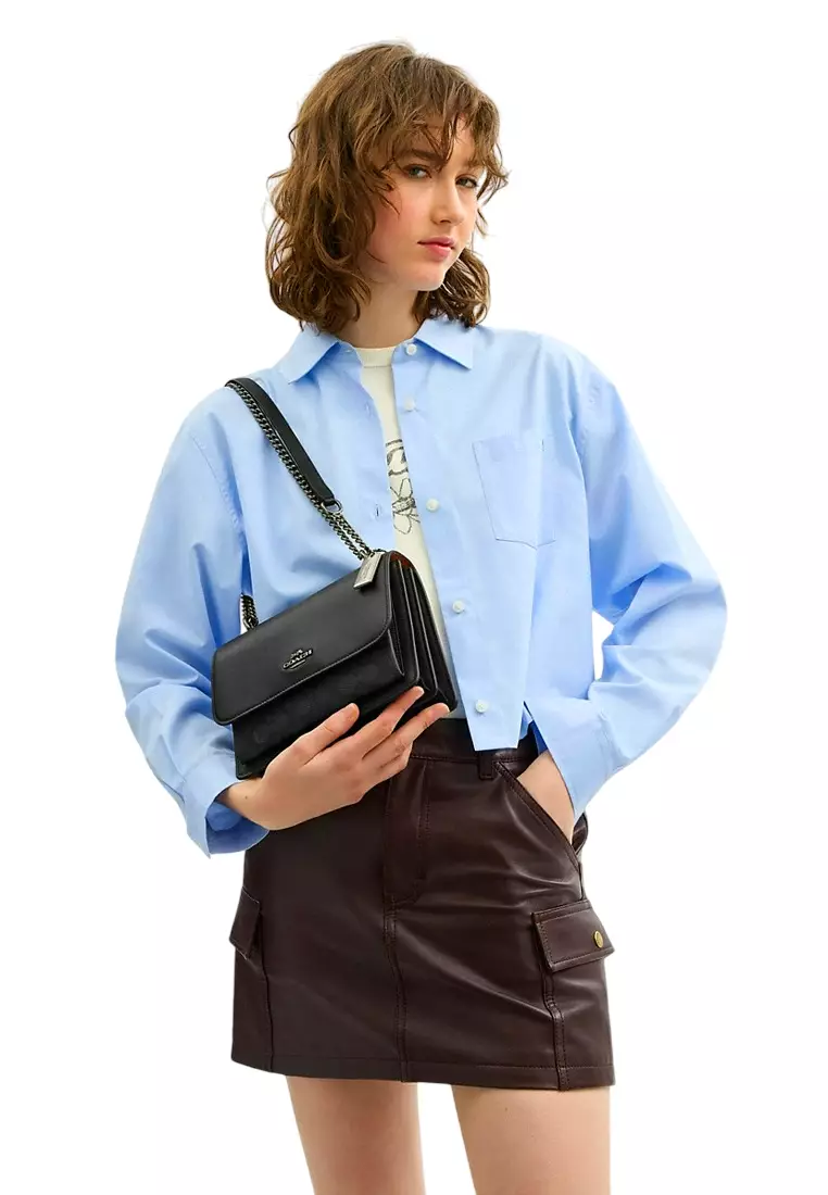 Klare Crossbody Bag In Signature Canvas - Charcoal/Black