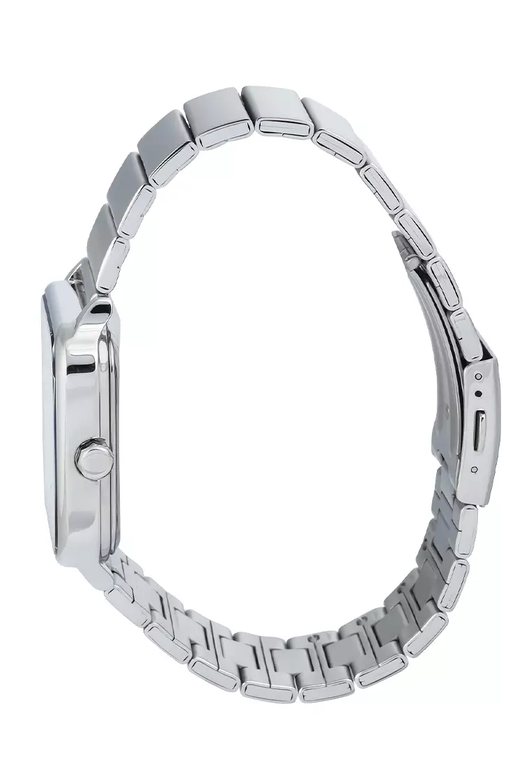 CASIO to the Moon and Back Series MTP-M305D-7A2V Jam Tangan Analog Pria - White Dial Silver Stainless Steel