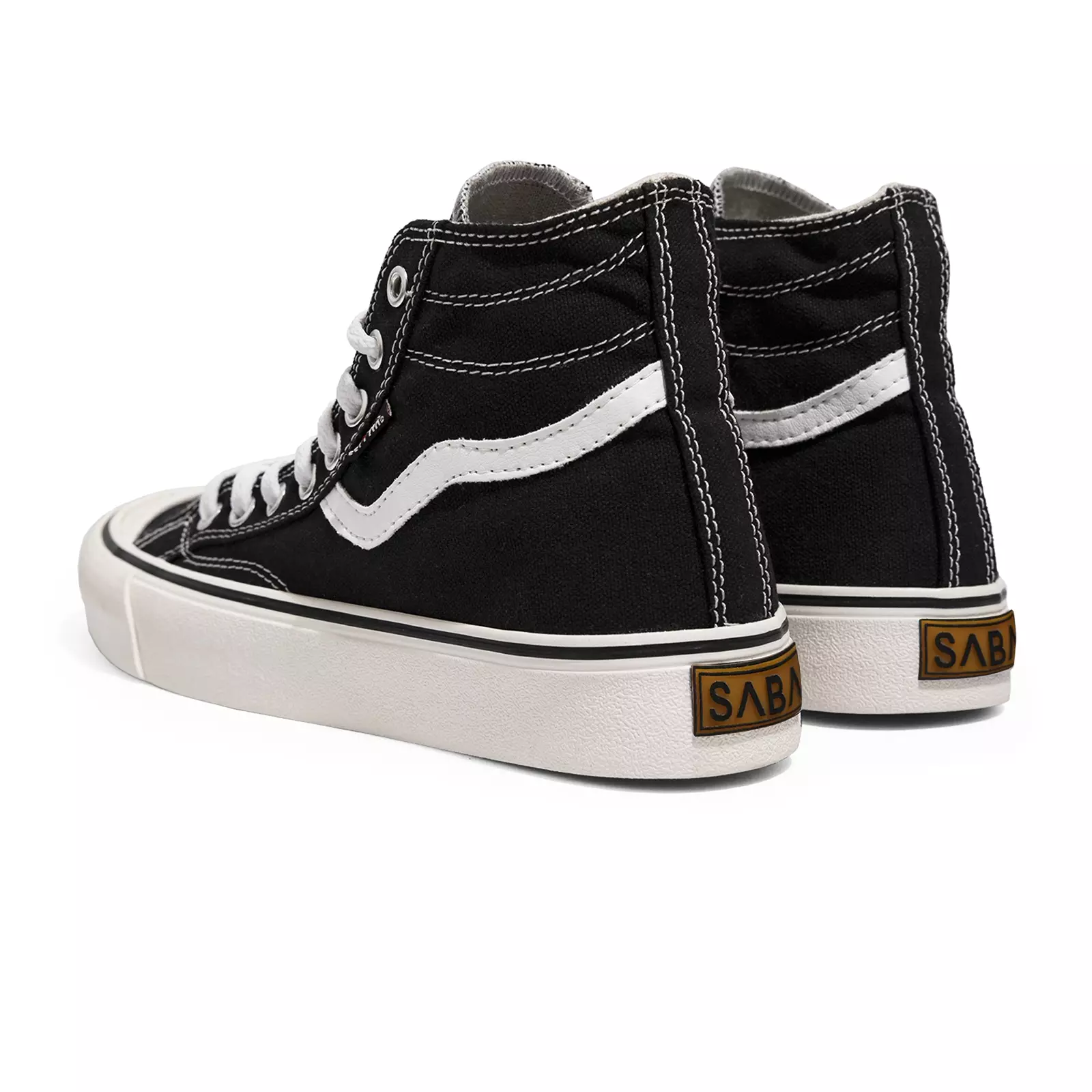 SABA Veloz High Black White Classic - Sepatu Sneakers Casual Pria Wanita