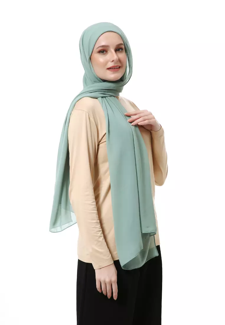 Zhalika Phasmina Motif Polos High Premium Quality - Matcha