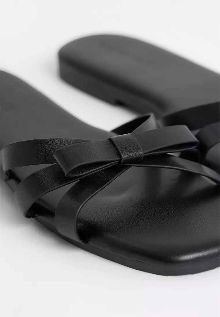 Women's Leather Bow Sandals