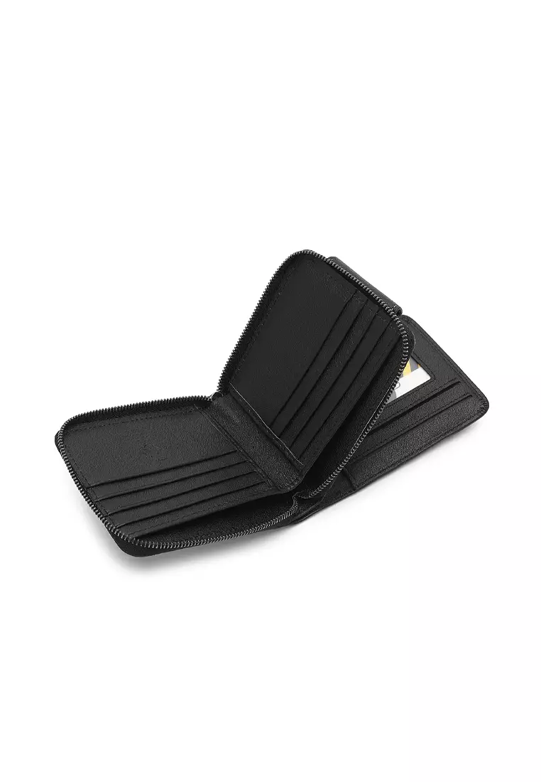 Men's Genuine Leather RFID Blocking Fortune Wallet - Black