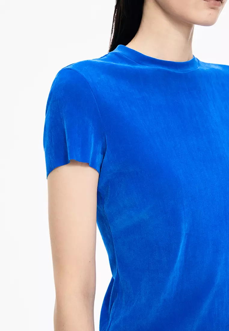 人丝网纱修身短袖T恤