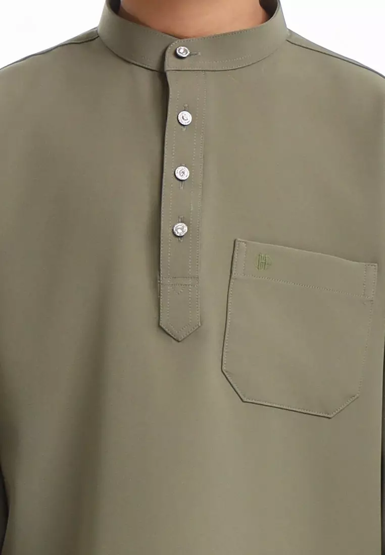 Forest x Hatta Dolmat Baju Melayu Cekak Musang Budak - FK23766BM-48Olive