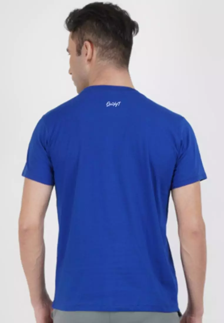 Heart Symbol Graphic Royal Blue Cotton Short Sleeve Relaxed Tee