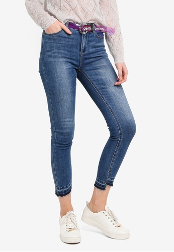 Buy Hopeshow Asymmetrical Cuff Cropped Jeans Online Zalora Singapore