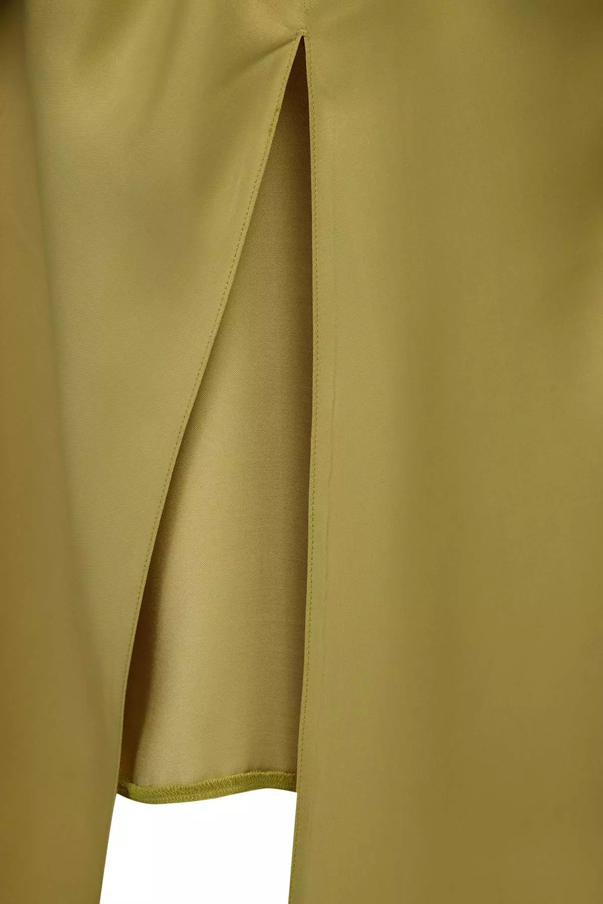 Trendyol Studio Oil Green Satin Maxi Woven Dress Twoss26El386