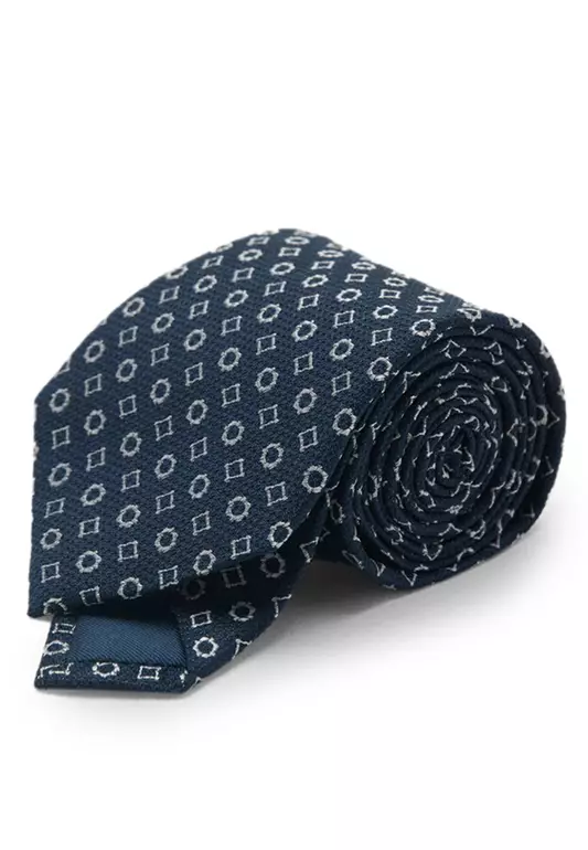 Geometric Patterned Silk Tie