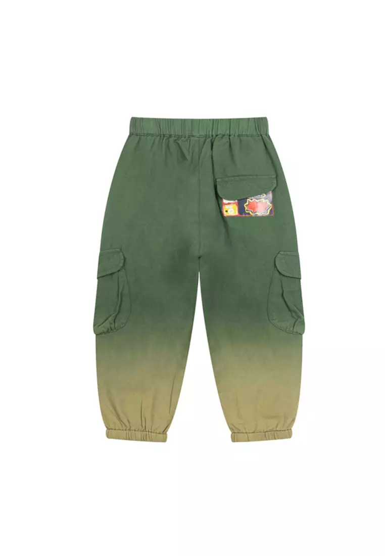 Dip Dye Elastic Waist Cargo Pants