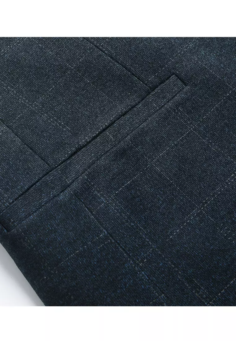 Elastic Plaid Suit Jacket LB6625