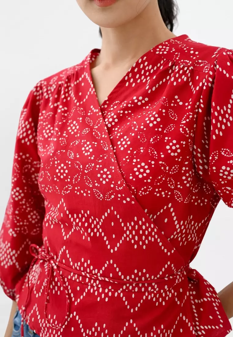 Nayara Blouse Batik Clara Merah