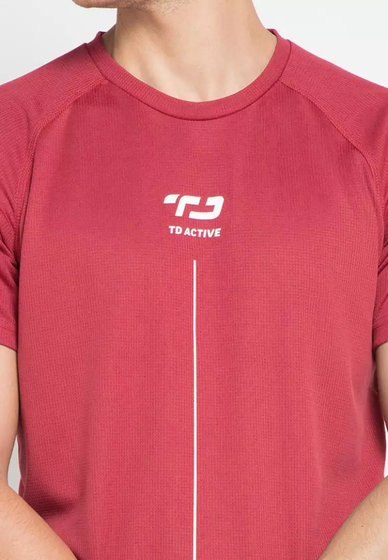 Td Active MS090 Raglan Merah Ati Kaos