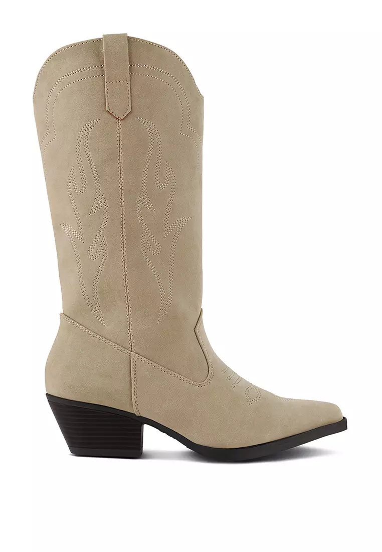 Discount on London Rag  shoes - SKU: Sand Embroidered Calf Boots