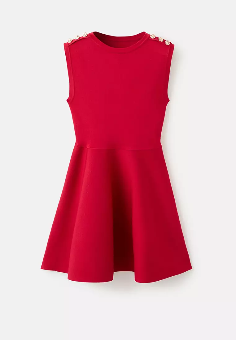 Buy Mango Peplum Knit Dress With Buttons 2026 Online | ZALORA