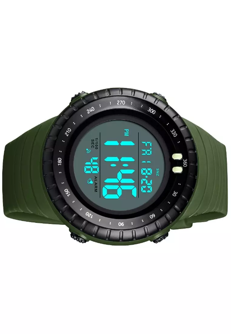 Jam Tangan Sporty Digital Pria Waterproof Strap Tali Material PU QP09 ORIGINAL