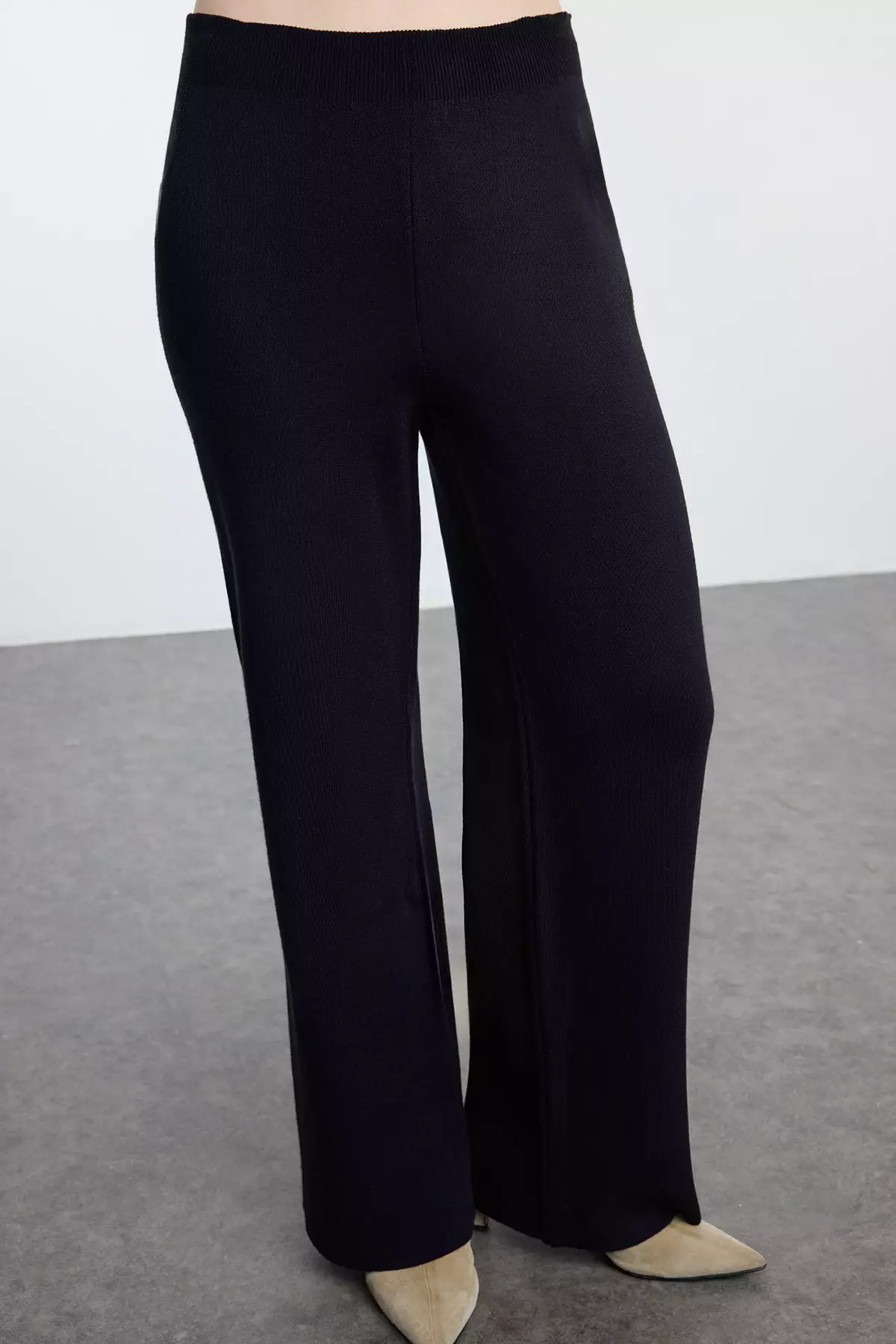 Geometric Patterned Navy Blue Knitwear Set - Tassel Detailed, Top And Bottom Set Tctaw25Us00086