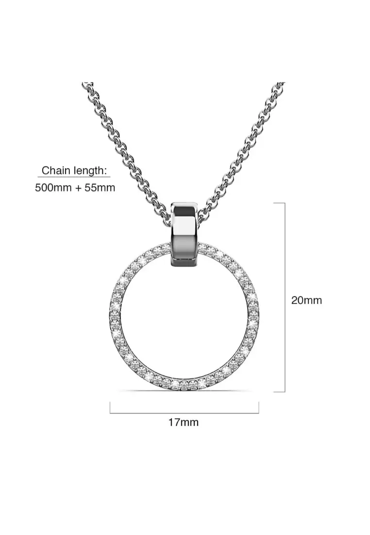 Orbit of Charm Necklace Embellished with SWAROVSKI® Crystal in White Gold 