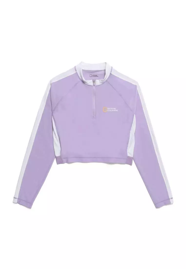 Women’s Color Block Cropped Half Zip Up Rashguard