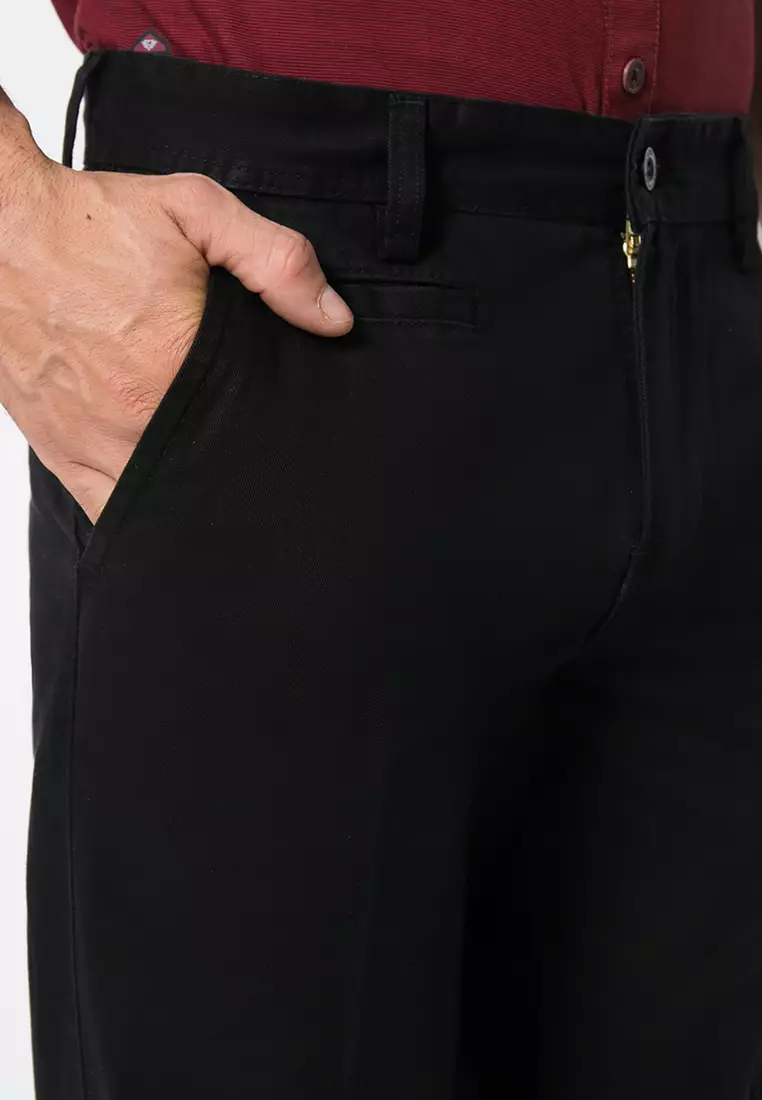 LGS - Celana Panjang Chinos - Double Pocket - Hitam - Regular Fit - CCT.777.A15.333.C