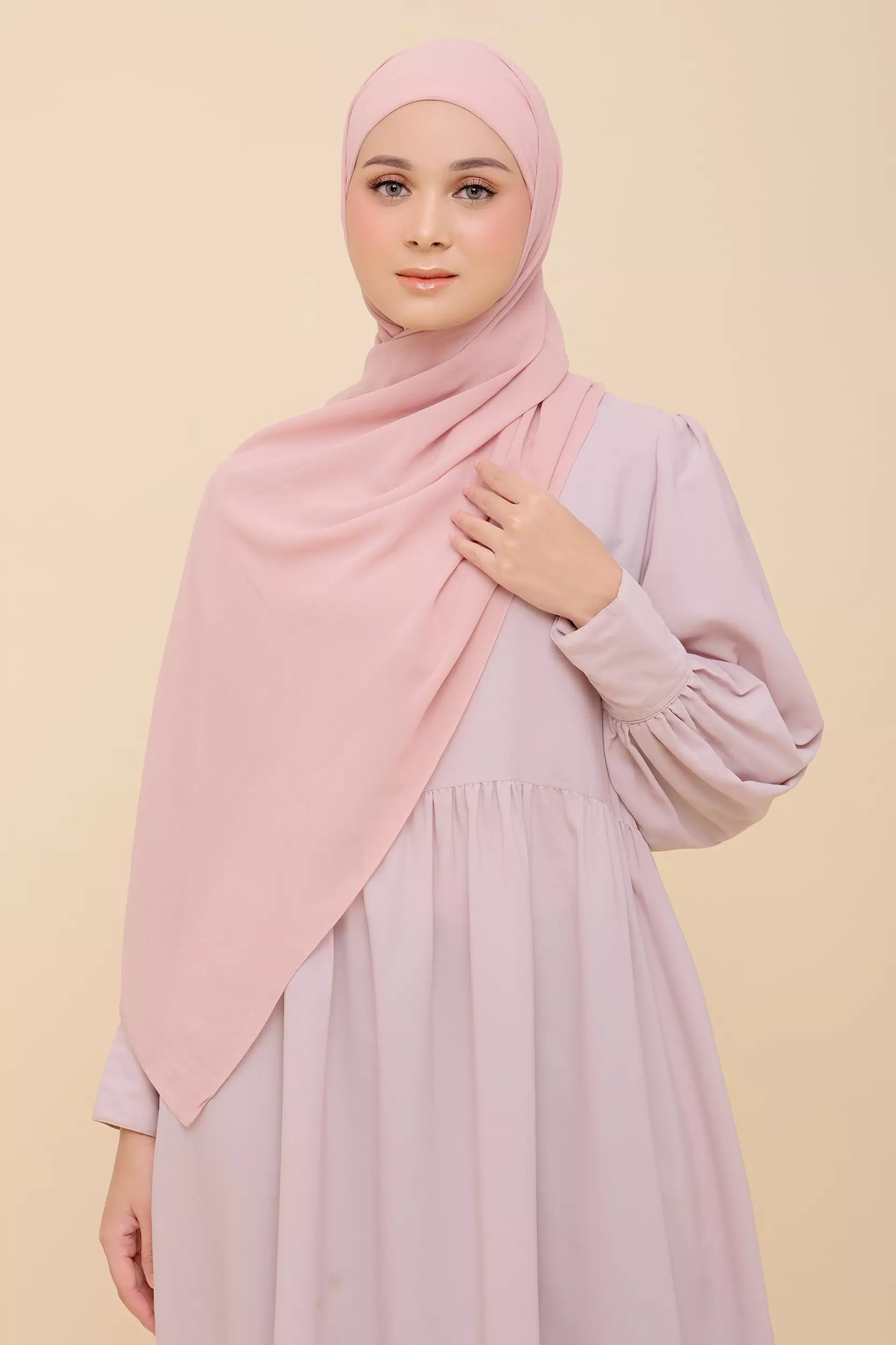 ZM Zaskia Mecca - Klavi Earth Tone Satin Pashmina
