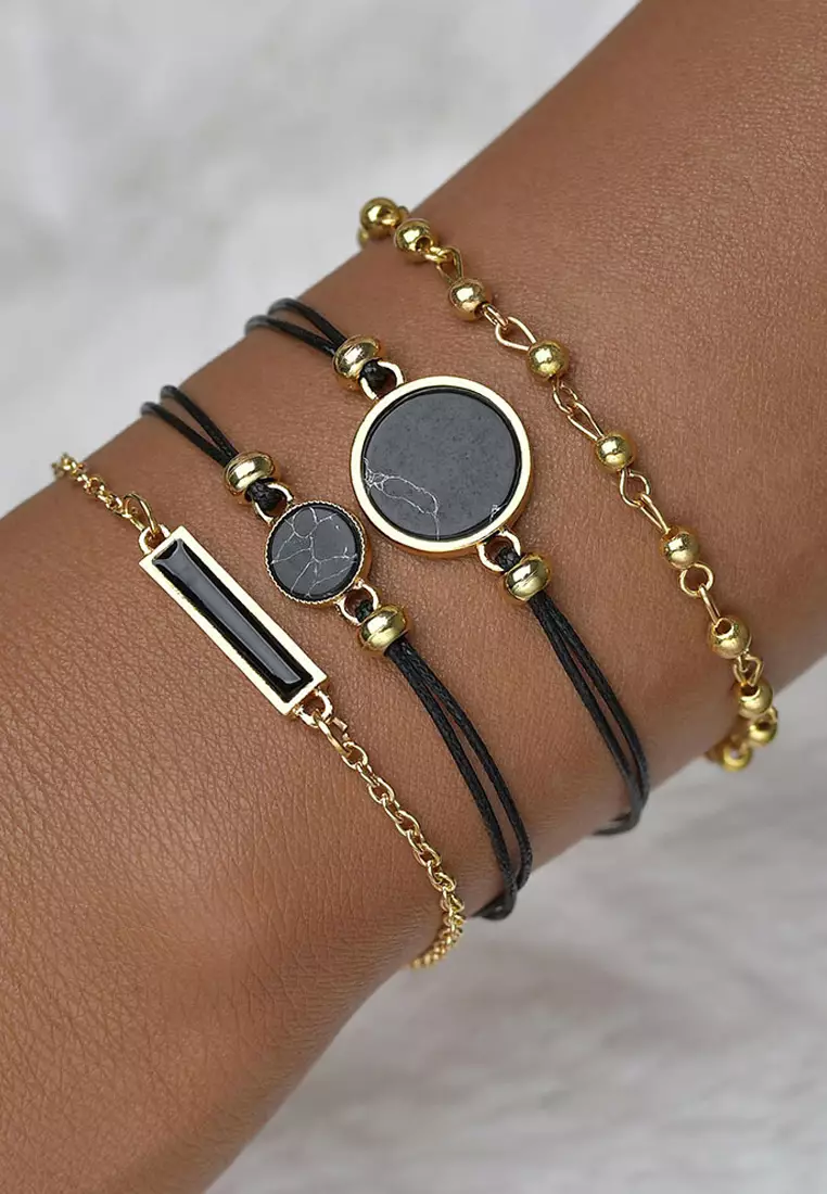 Bohemian 4-Piece Charm Bead Bracelet Set - 263
