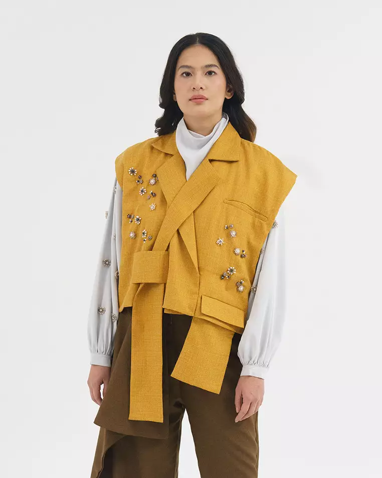 Jenna and Kaia - Berlyn Vest Mustard  - Vest Wanita
