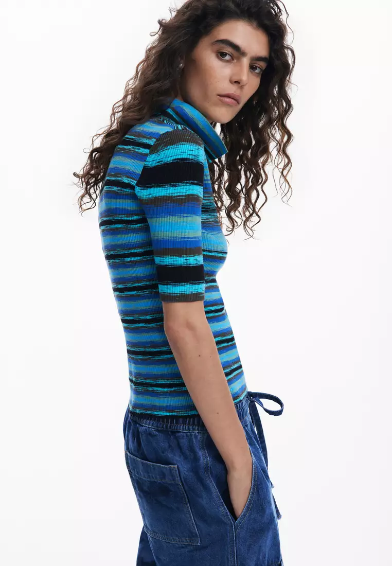 Striped knit T-shirt