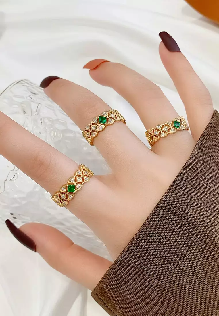 Cincin Wanita Original Berlian Perhiasan Antik Korea Cincin Cewek Rings