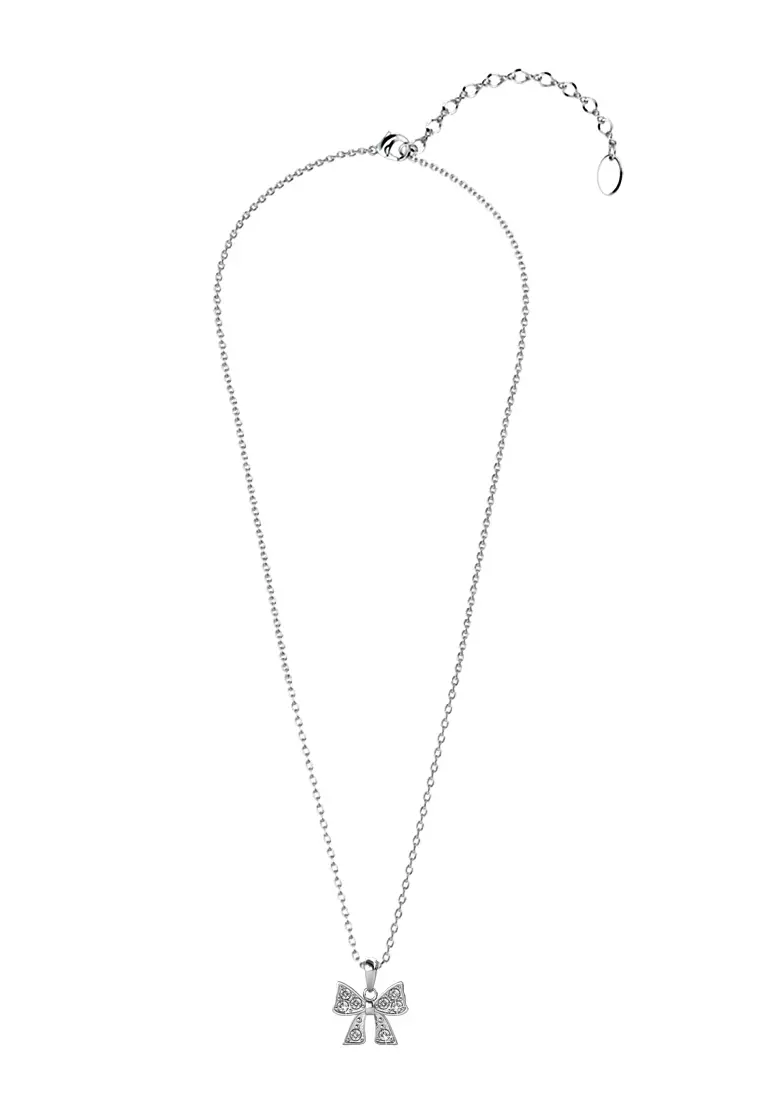 Mini Ribbon Pendant WG - Kalung Crystal Swarovski by Her Jewellery