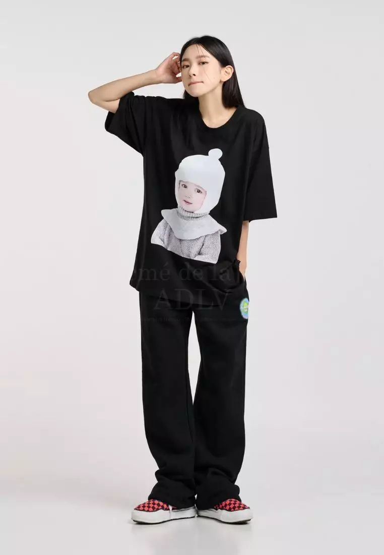 Tシャツ・カットソー ACME DE LA VIE BABY FACE INDIAN BOY SHORT SLEEVE T-S 4BUK101 acmé de la vie Baby Face Short Sleeve T-Shirt Black Cap Boy