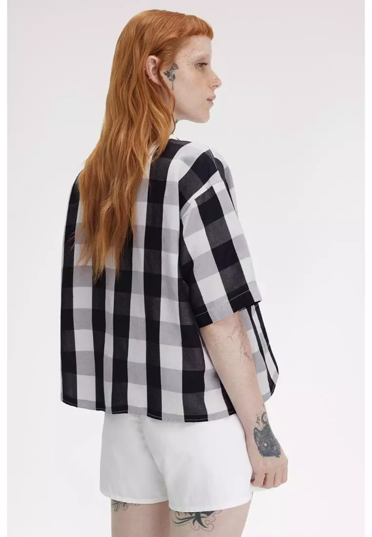 Fred Perry G9193 Monochrome Check Shirt (White)