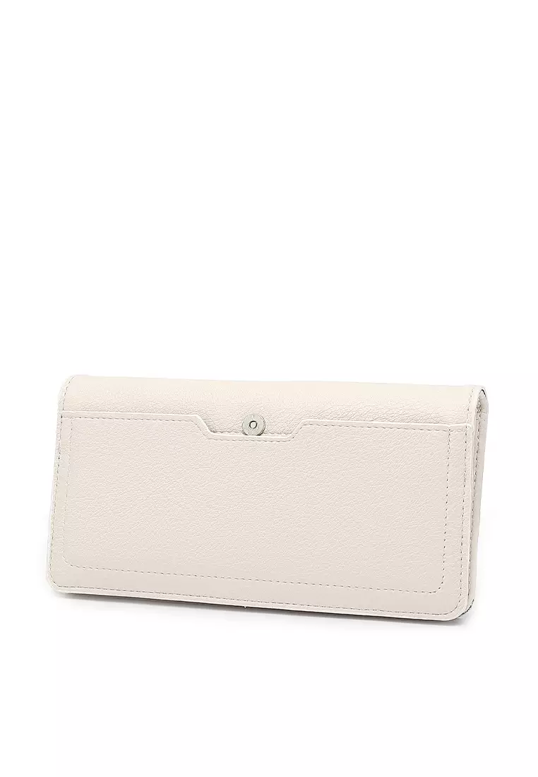 2 In 1 Long Purser with Coin Purse - White